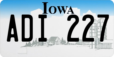 IA license plate ADI227