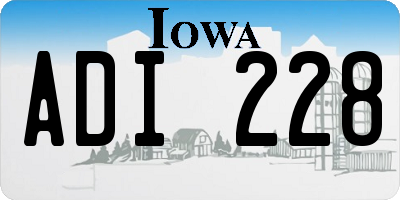 IA license plate ADI228
