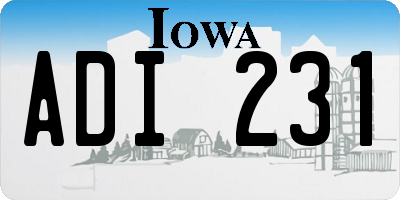 IA license plate ADI231