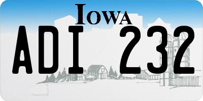 IA license plate ADI232
