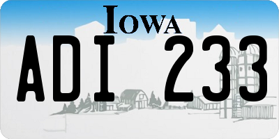 IA license plate ADI233