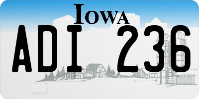 IA license plate ADI236