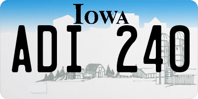 IA license plate ADI240