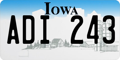 IA license plate ADI243