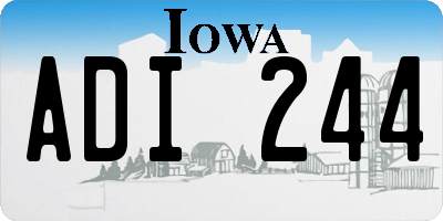 IA license plate ADI244