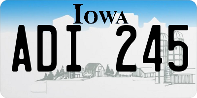 IA license plate ADI245