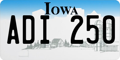 IA license plate ADI250