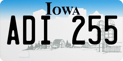 IA license plate ADI255