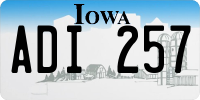 IA license plate ADI257