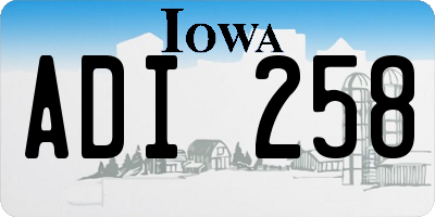 IA license plate ADI258