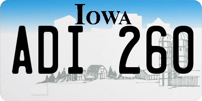 IA license plate ADI260