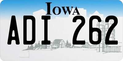 IA license plate ADI262