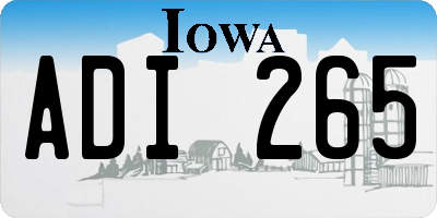 IA license plate ADI265