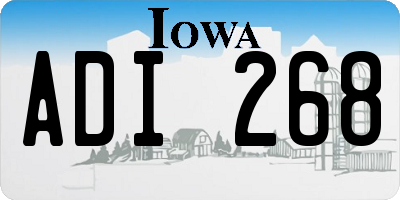 IA license plate ADI268