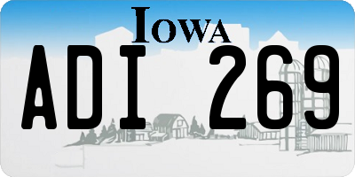 IA license plate ADI269