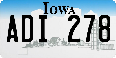 IA license plate ADI278