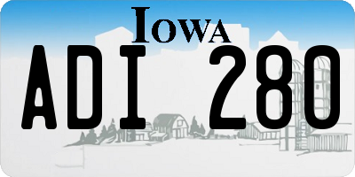 IA license plate ADI280