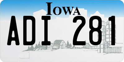 IA license plate ADI281