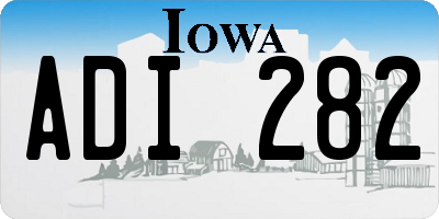 IA license plate ADI282