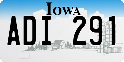 IA license plate ADI291