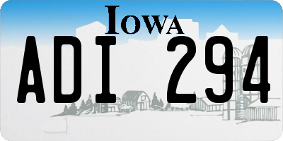 IA license plate ADI294