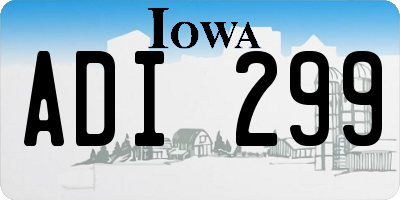 IA license plate ADI299