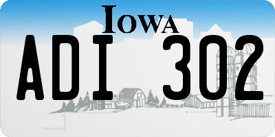 IA license plate ADI302