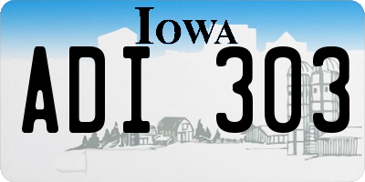 IA license plate ADI303