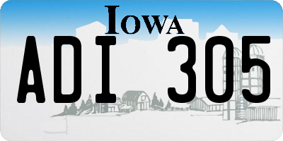 IA license plate ADI305