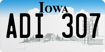 IA license plate ADI307