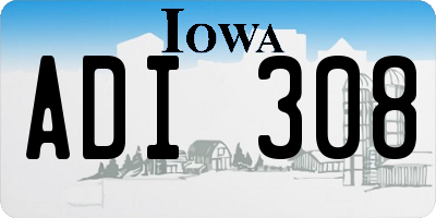 IA license plate ADI308