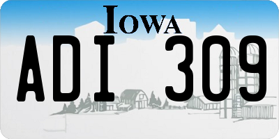 IA license plate ADI309