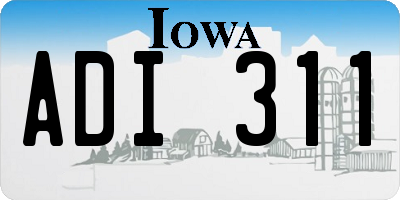 IA license plate ADI311