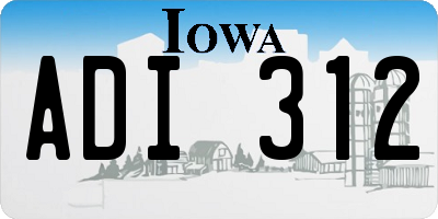 IA license plate ADI312