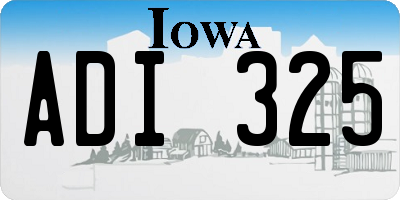IA license plate ADI325