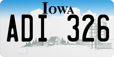 IA license plate ADI326