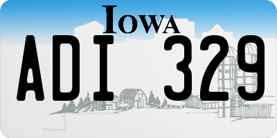 IA license plate ADI329