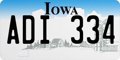 IA license plate ADI334