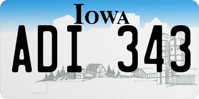 IA license plate ADI343