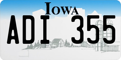 IA license plate ADI355