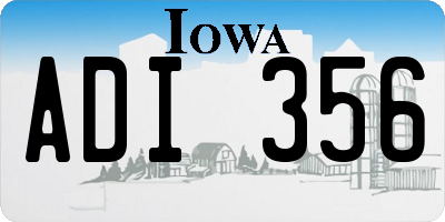 IA license plate ADI356