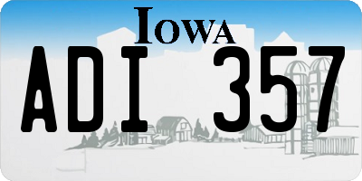 IA license plate ADI357
