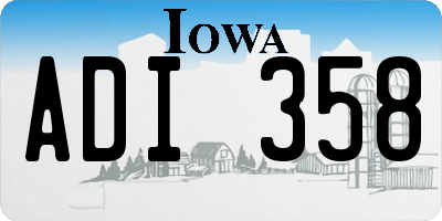 IA license plate ADI358