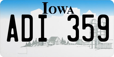 IA license plate ADI359