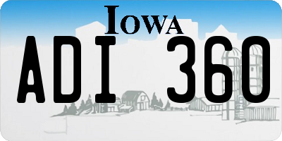 IA license plate ADI360