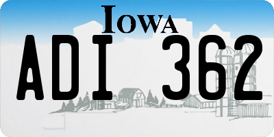 IA license plate ADI362
