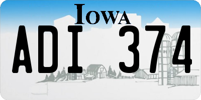 IA license plate ADI374