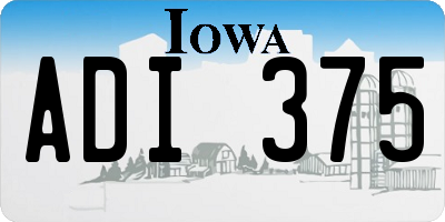 IA license plate ADI375