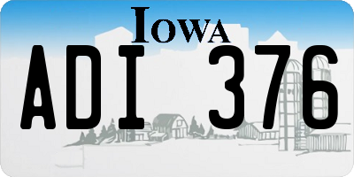 IA license plate ADI376