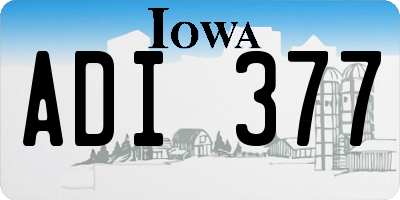 IA license plate ADI377